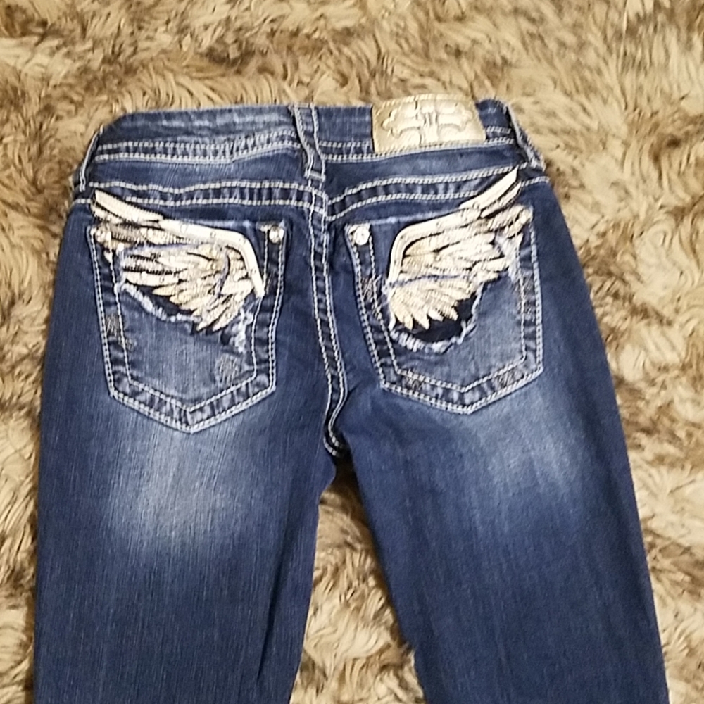 Miss me size 26 silver angel wing